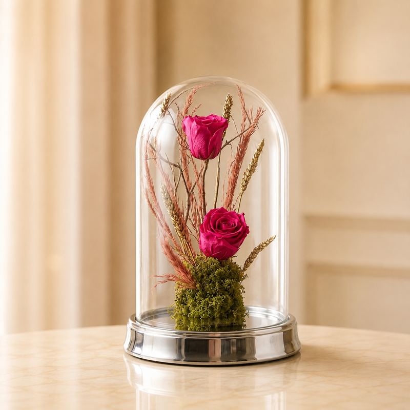 Forever Roses – preserved roses under glass domes