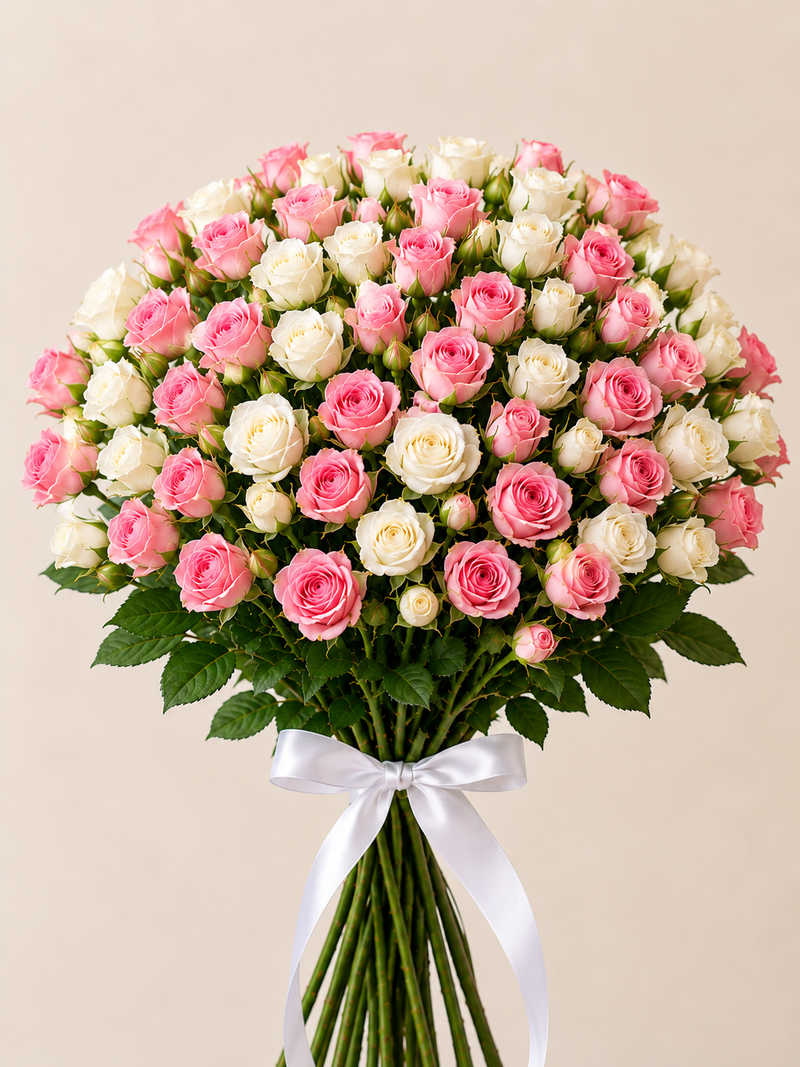Wholesale Pink and White Spray Roses