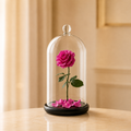 Eternal Fuchsia Rose – preserved fuchsia rose under a glass dome