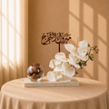 Pearl Indulgence white orchid graduation arrangement with chocolates
