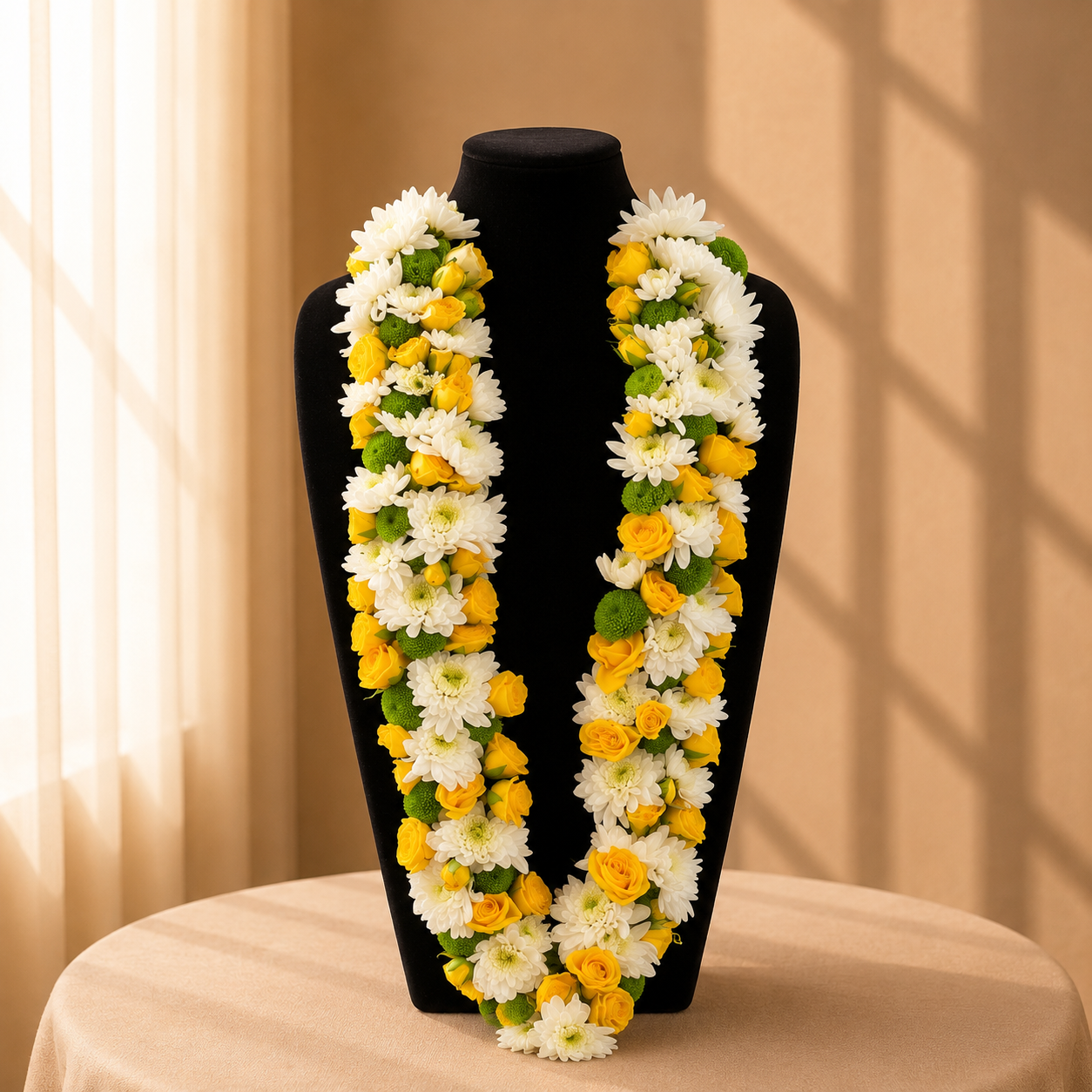 Sunlit Petal Garland yellow rose and white chrysanthemum graduation garland