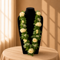 Verdant Rose Garland ivory rose and green foliage graduation garland
