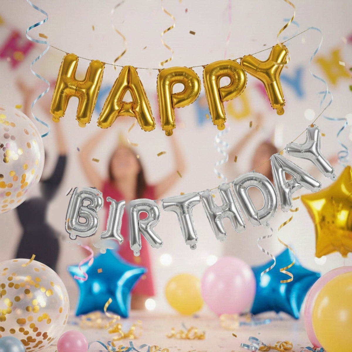 Happy Birthday Balloon Banner
