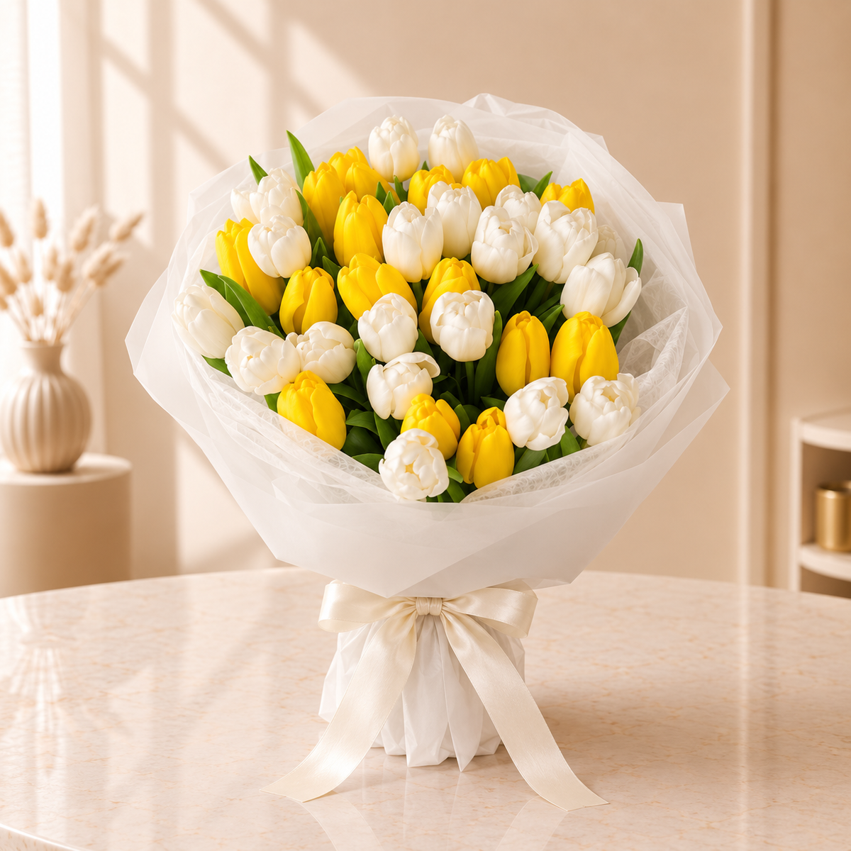 Sunshine Tulip Bouquet - Velvety Flowers