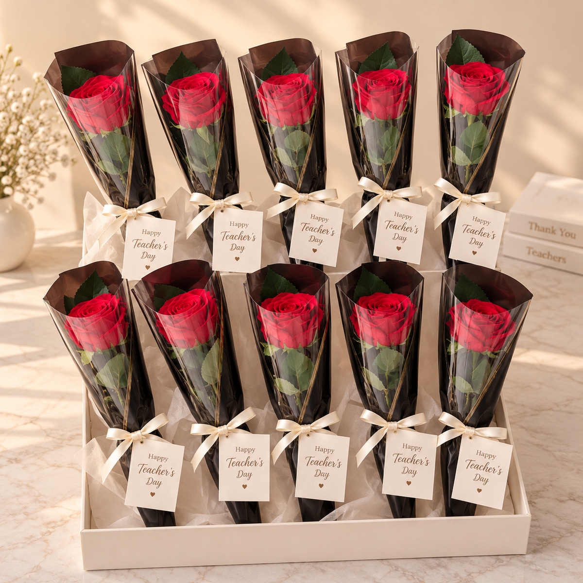 Teacher's Day Rose Box – Red